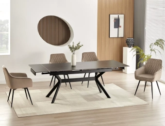 Керамический стол Signal IMPERIA черный мраморный/черный 90х160/220