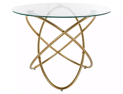 Стол обеденный Signal ORBIT 100x100 прозрачный/золотой