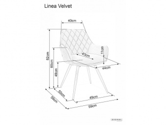 Стул Signal LINEA Velvet Bluvel 68 карри/черный