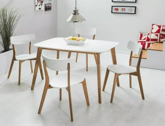 Стол обеденный Signal MOSSO I 75x120 белый/дуб 