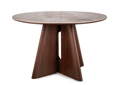 Стол обеденный Signal ALZANO Ceramic Pandoro/орех 120х120