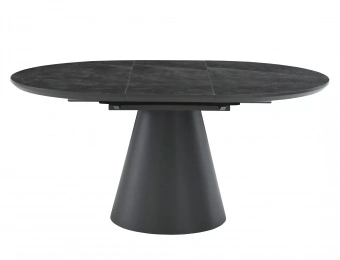 Стол обеденный Signal ANGEL II эффект серого мрамора/черный 120х120/160