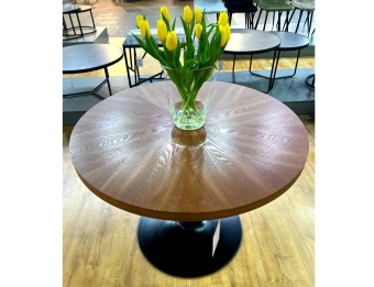 Стол обеденный круглый Signal AMADEO 100x100 орех/черный