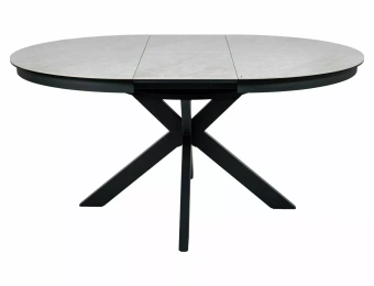 Керамический стол Signal PORTO CERAMIC 120х120/160 бежевый Тадж-Махал/черный