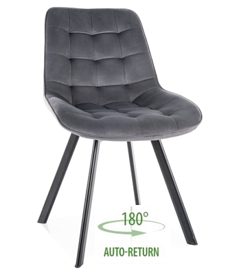 Стул поворотный Signal MONTI Velvet Bluvel 14 серый/черный 
