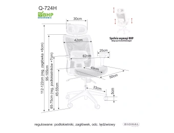 Эргономичное офисное кресло Signal Q-724H черный