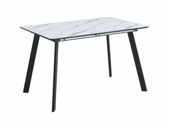 Стол обеденный Signal BARI 80x120-160 белый мрамор/черный