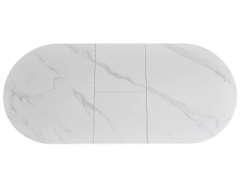 Стол обеденный Signal GASTON Ceramic белый мраморный/черный 100х140-180