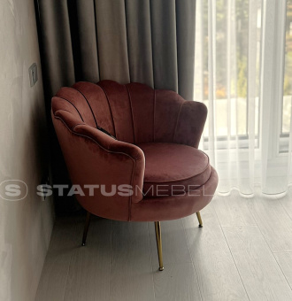 Кресло Signal CAMELLIA I Velvet бежевый/золотой Bluvel 28