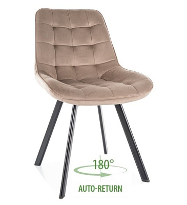 Стул поворотный Signal MONTI Velvet Bluvel 40 темный беж/черный