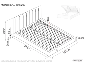 Кровать Signal MONTREAL Raven 22 бежевый 160x200 