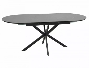 Стол обеденный Signal GASTON Ceramic серый мраморный/черный 80х140-180
