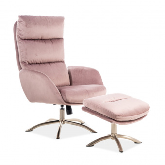Кресло Signal MONROE Velvet розовый античный/сталь