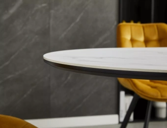 Керамический стол Signal GASTON Ceramic белый мраморный/черный 100х140-180