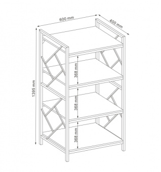 Стеллаж Signal TABLO R4 140x60x40 дуб/т. коричневый