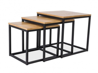 Комплект столов журнальных Signal TRIO дуб/темно коричневый