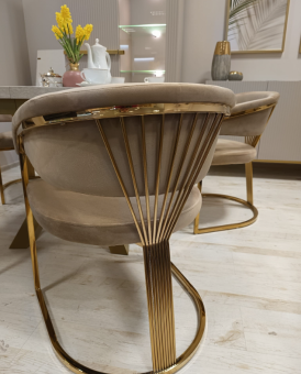 Стул Signal CROWN Velvet Bluvel 28 бежевый/золотой