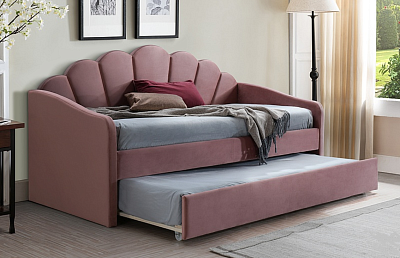 Кровать-тахта Signal BELLA Velvet 90x200 античный розовый, Bluvel 52