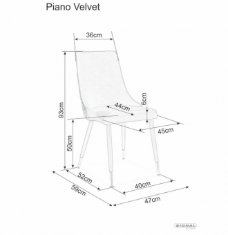 Стул Signal PIANO Velvet Идгмуд 86 синий/черный + золотой