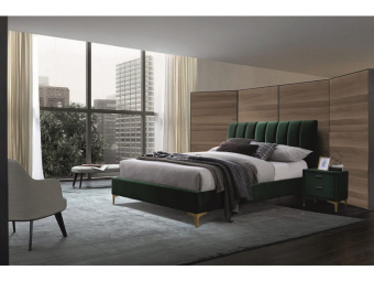 Кровать Signal MIRAGE Velvet 160 зеленый/золотой    