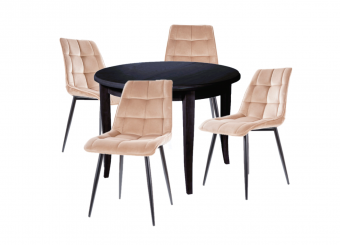 Стол обеденный круглый Мебель-класс ФИДЕС 105х105/135 Dark Oak 