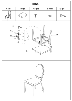 Стул Signal KING Velvet Bluvel 28 бежевый/золотой