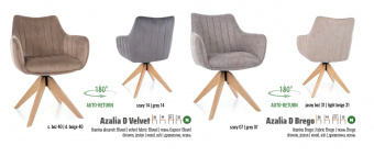 Стул повортный Signal AZALIA D Velvet Bluvel 40 темный беж/дуб