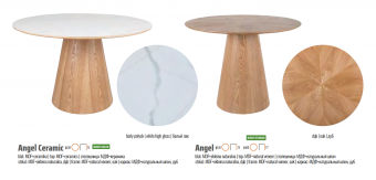 Стол обеденный Signal ANGEL Ceramic 120x120 белый/дуб  