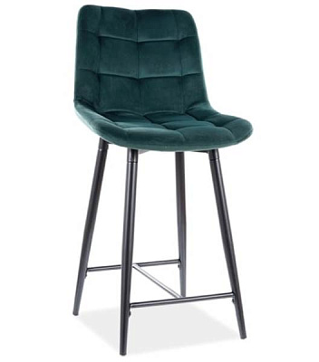 Стул полу барный Signal CHIC H-2 Velvet Bluvel 78 зеленый/черный