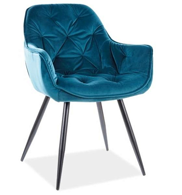 Стул Signal CHERRY Velvet Bluvel 85 бирюзовый/черный