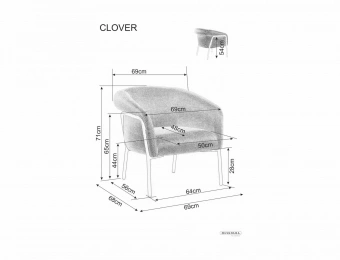 Кресло Signal CLOVER BREGO 07 серый/черный