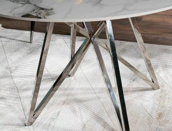 Стол обеденный Signal MURANO 120 белый мраморный/хром