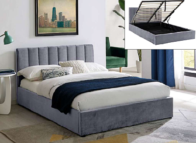 Кровать Signal MONTREAL Velvet 140х200 серый, Tap.192