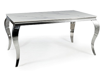 Стол обеденный Signal PRINCE Ceramic PRINCECBCH 90х180 белый мраморный/хром