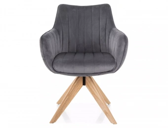 Стул Signal AZALIA D Velvet Bluvel 14 серый/дуб