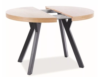 Стол обеденный Signal DOMINGO раскладной 100х100/250 дуб/черный