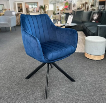 Стул поворотный Signal AZALIA Velvet Bluvel 86 синий/черный матовый