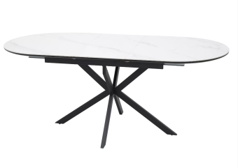 Керамический стол Signal GASTON Ceramic белый мраморный/черный 100х140-180