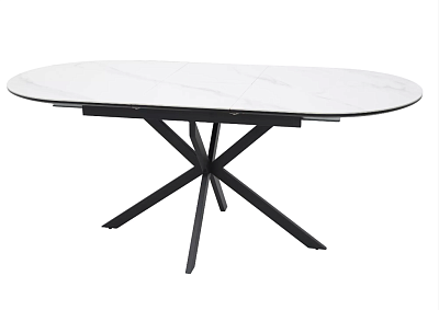 Керамический стол Signal GASTON Ceramic белый мраморный/черный 100х140-180