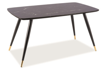 Стол обеденный Signal CYRYL I 80х140 серый мраморный/золотой