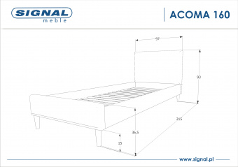 Кровать Signal ACOMA 90 (серый/дуб)