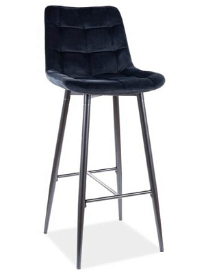 Стул барный Signal CHIC H-1 Velvet Bluvel 19 черный/черный матовый 