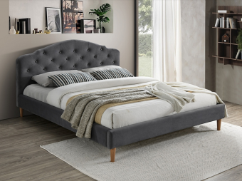 Кровать двуспальная Signal CHLOE VELVET 160 серый