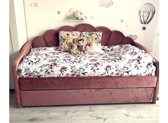 Кровать-тахта Signal BELLA Velvet 90x200 античный розовый, Bluvel 52