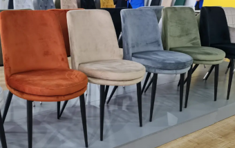 Стул кухонный Signal KAYLA Velvet Bluvel 14 серый/черный 