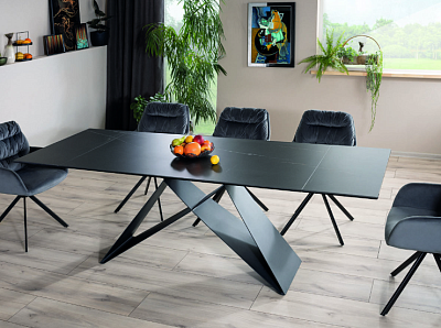 Стол Signal WESTIN Ceramic Sahara Noir 90х160/240 черный - наличие