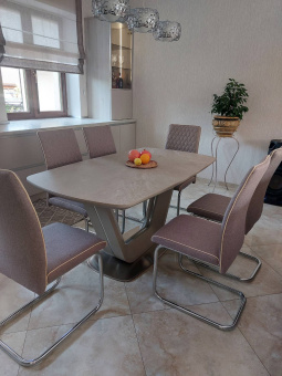 Стол обеденный Signal ARMANI CERAMIC 90х160/220 серый 