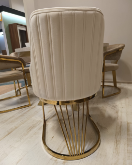 Стул Signal ALURE Velvet Bluvel 22 светло бежевый/золотой