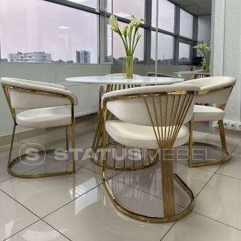 Стул Signal CROWN Velvet Bluvel 22 светло бежевый/золотой