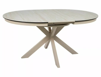 Керамический стол Signal PORTO CERAMIC 120х120/160 Travertin/кашемир